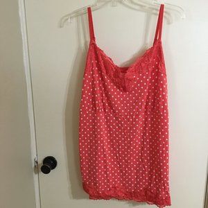 Lane Bryant 4x Coral Polkadot Cami